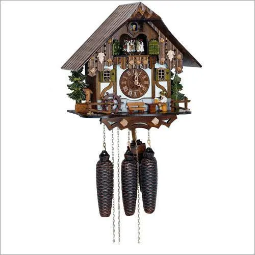 12.5" Musical Beer Drinker Eight Day Black Forest German Cuckoo Clock