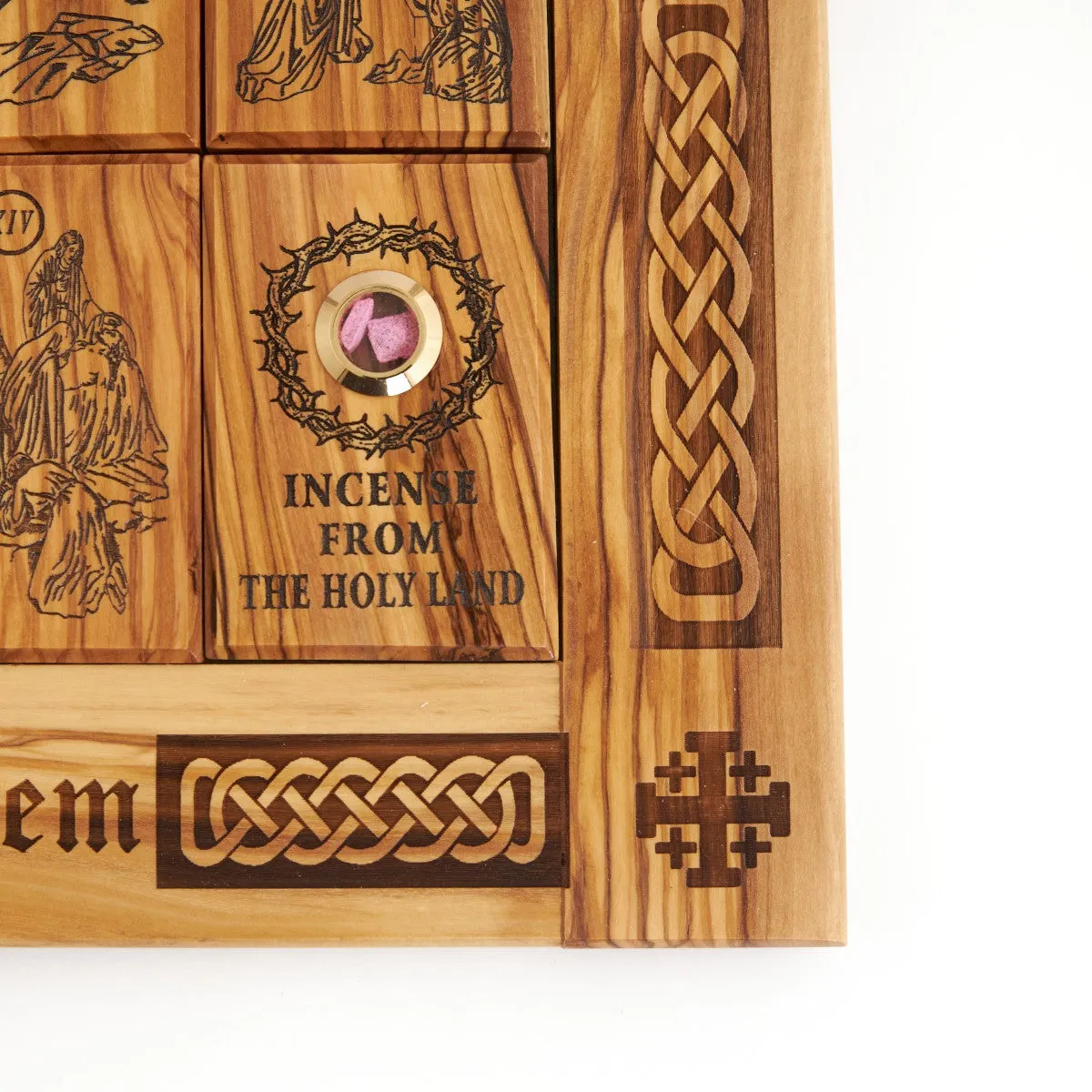 14 Stations of the Cross, 16.3" Olive Wood Plaque