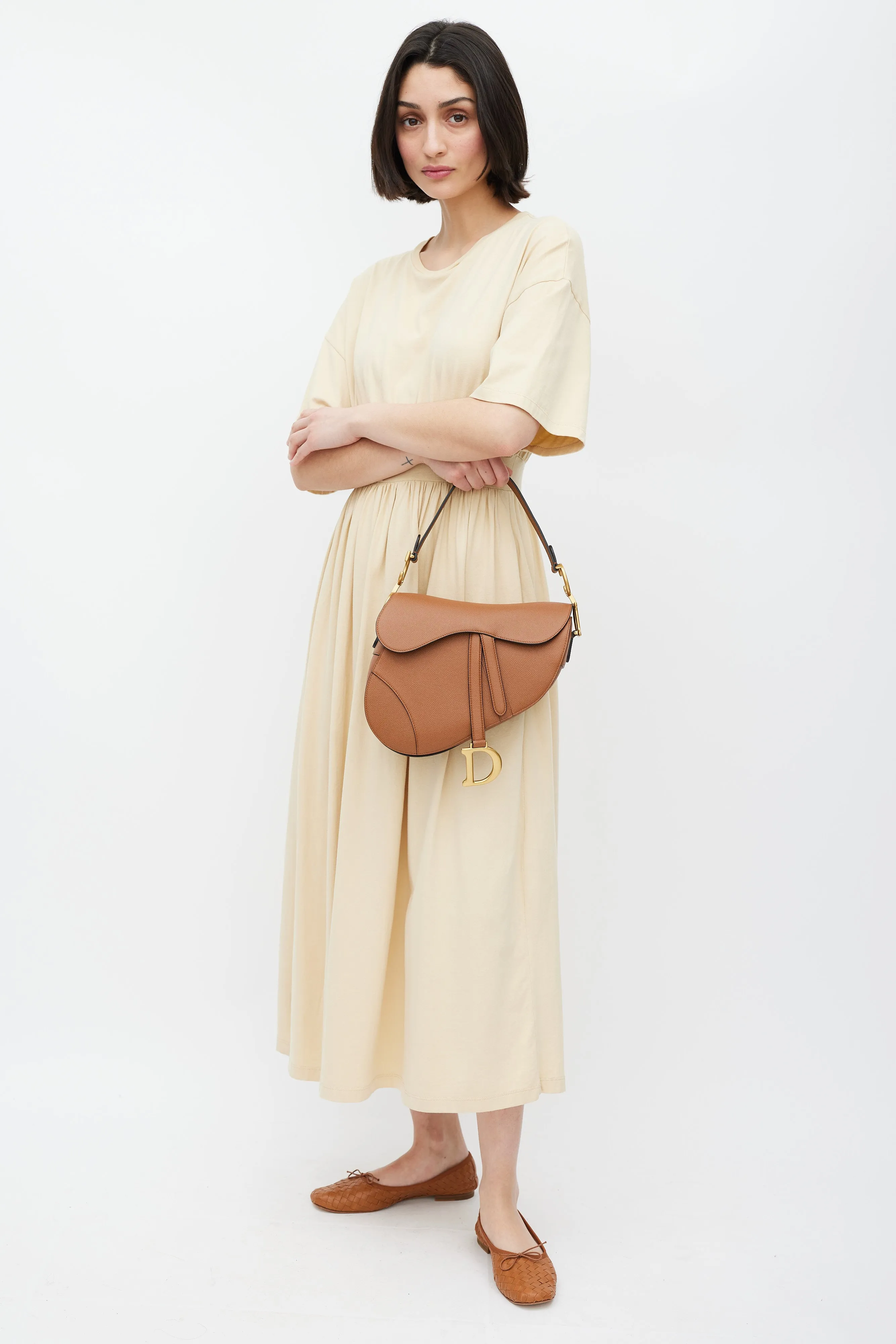 2022 Brown Leather Classic Saddle Bag