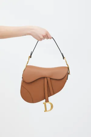 2022 Brown Leather Classic Saddle Bag