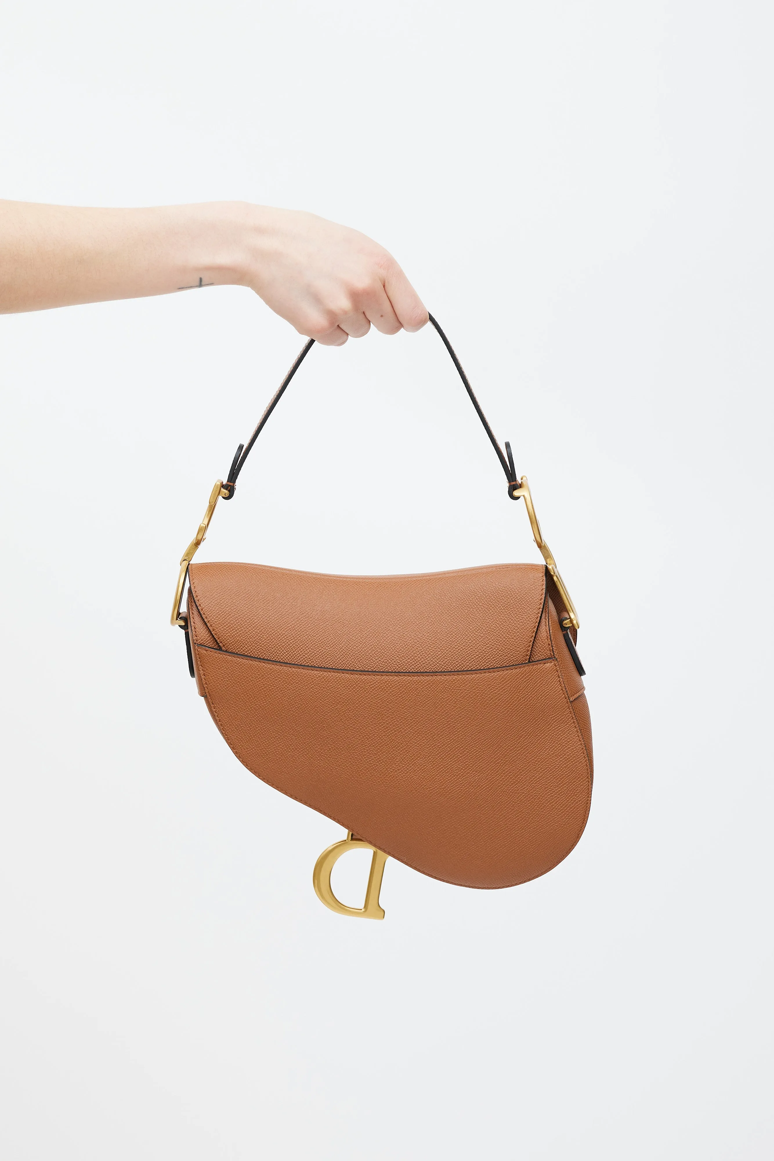 2022 Brown Leather Classic Saddle Bag