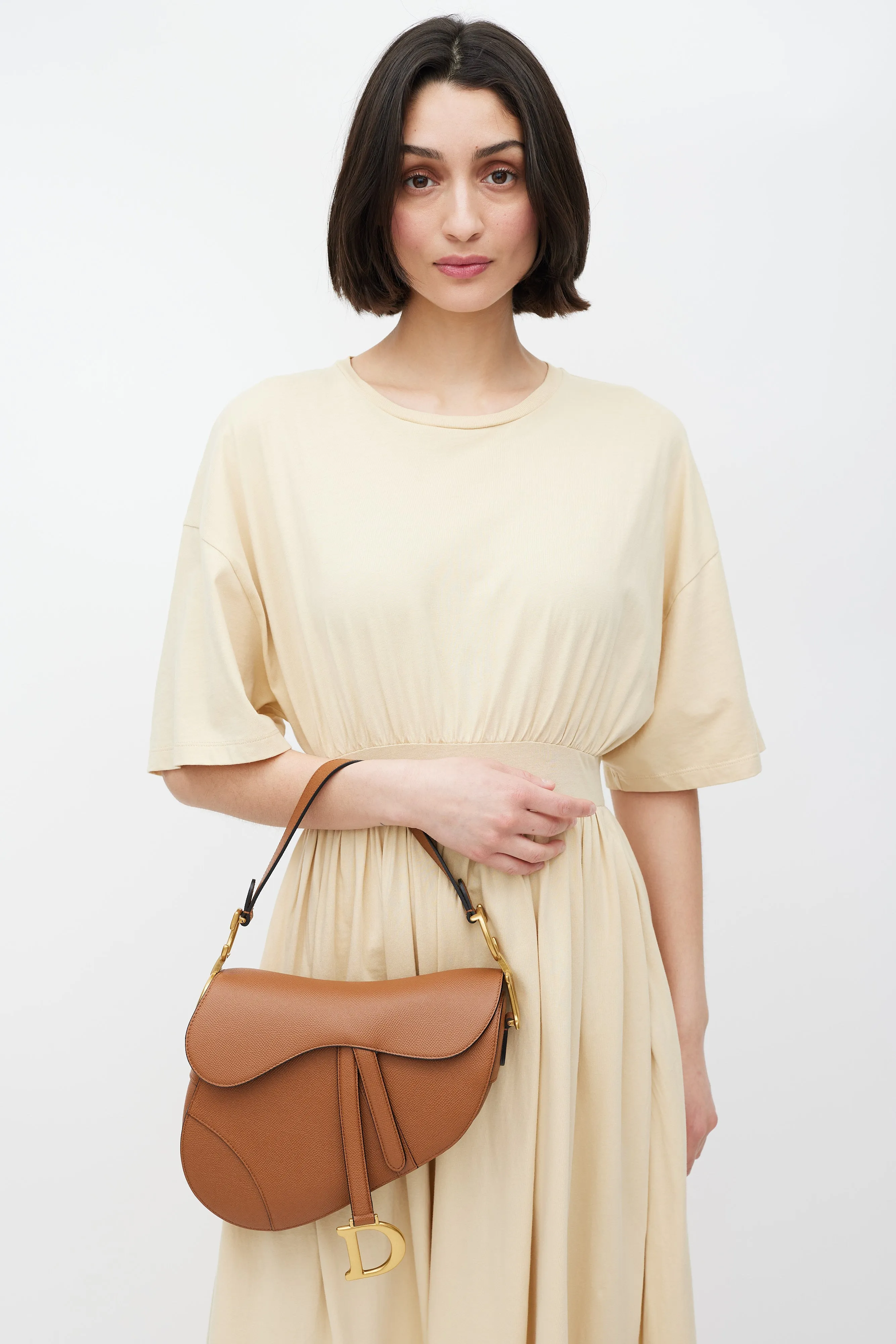 2022 Brown Leather Classic Saddle Bag