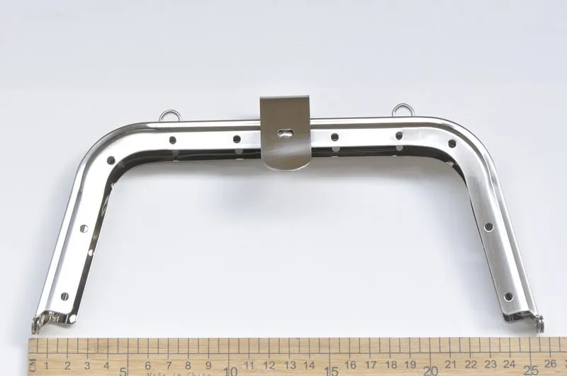 26cm (10") Retro Brushed Silver Bag Purse Frame With Screws