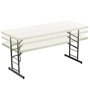 8' Plastic Folding Table, Adjustable Height