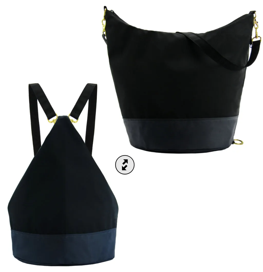 Black Nylon | Dark Grey Nylon | Convertible Backpack Purse