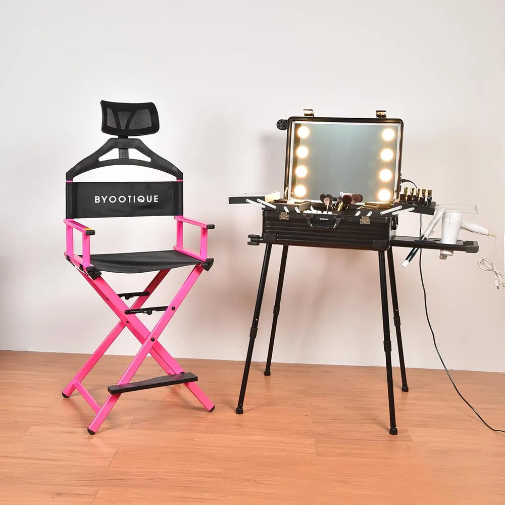 Byootique Makeup Trolley Case with Lighted Mirror & Stand