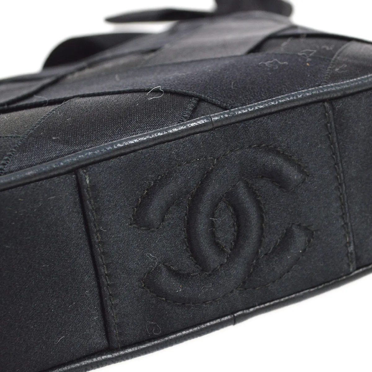 CHANEL 1991-1994 Camera Bag Mini Black satin