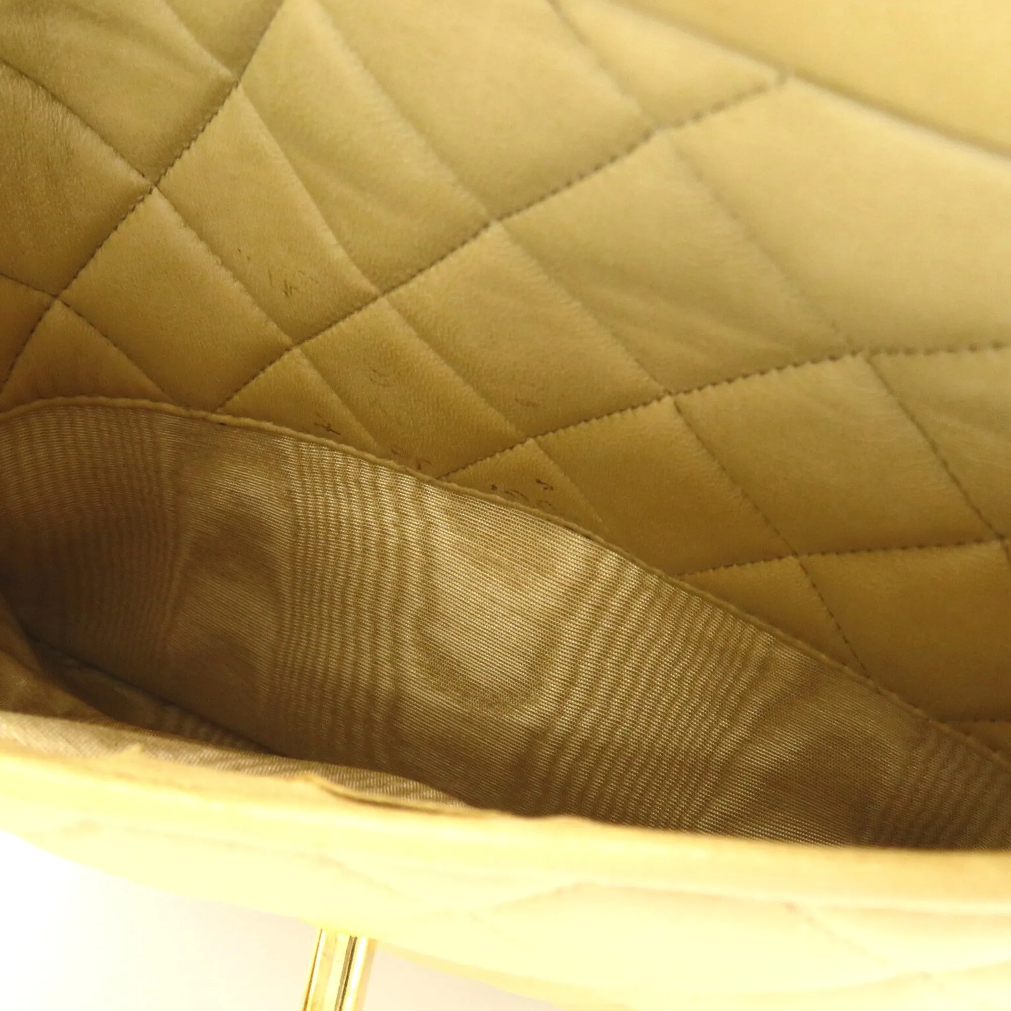 CHANEL ChainShoulder with fringe Beige Lambskin (sheep leather)