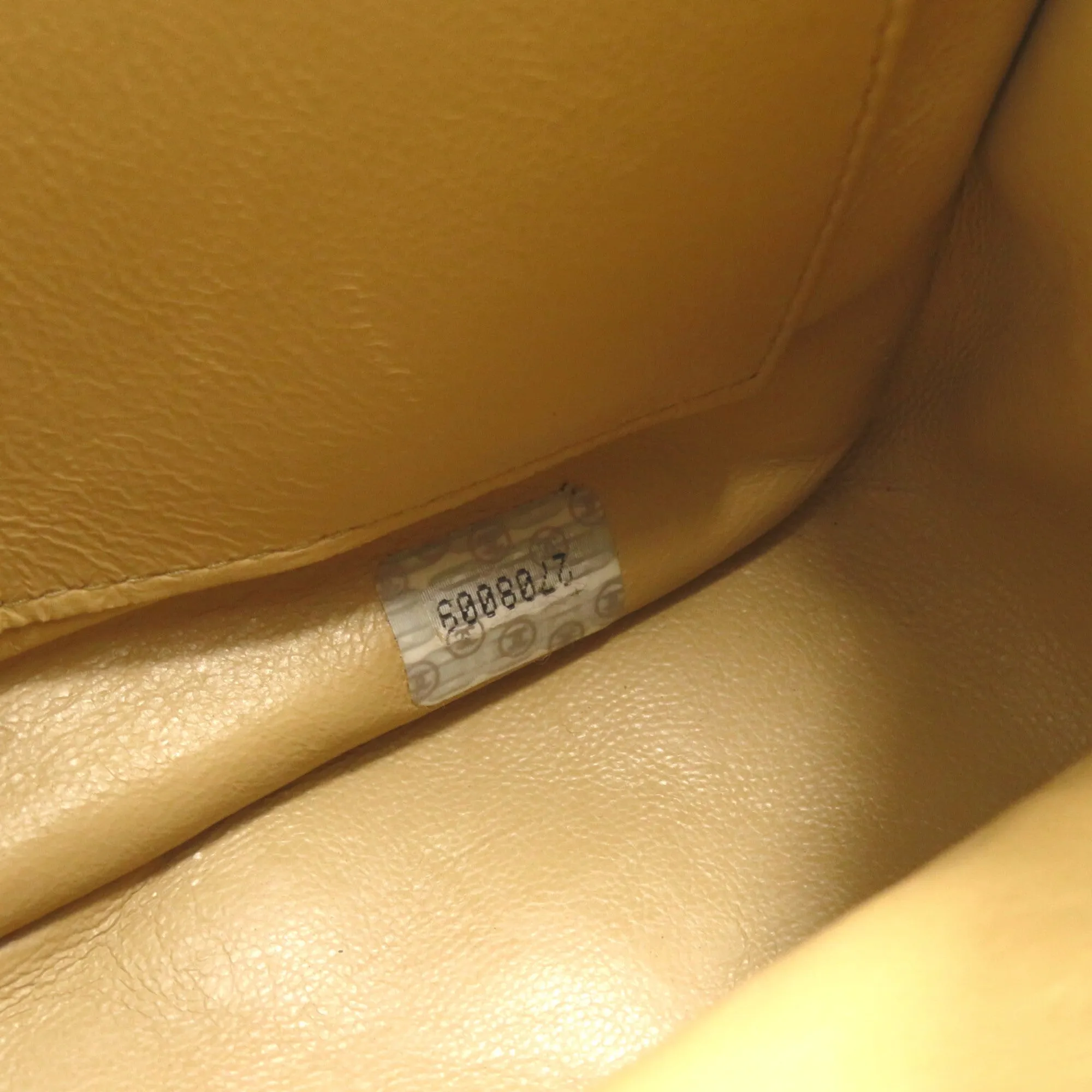 CHANEL ChainShoulder with fringe Beige Lambskin (sheep leather)