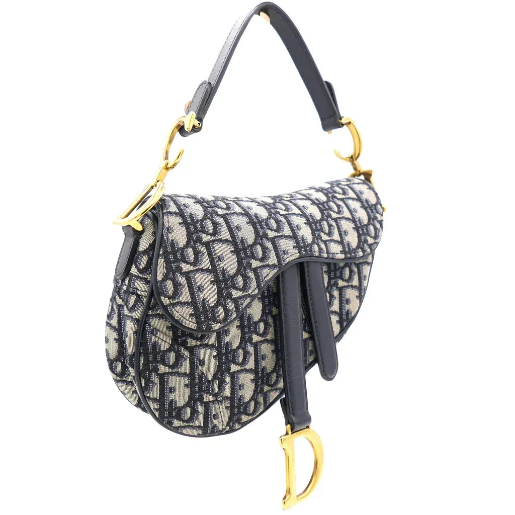 CHRISTIAN DIOR Oblique Mini Saddle Bag Blue