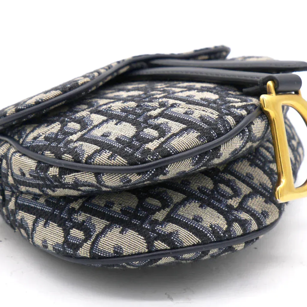 CHRISTIAN DIOR Oblique Mini Saddle Bag Blue