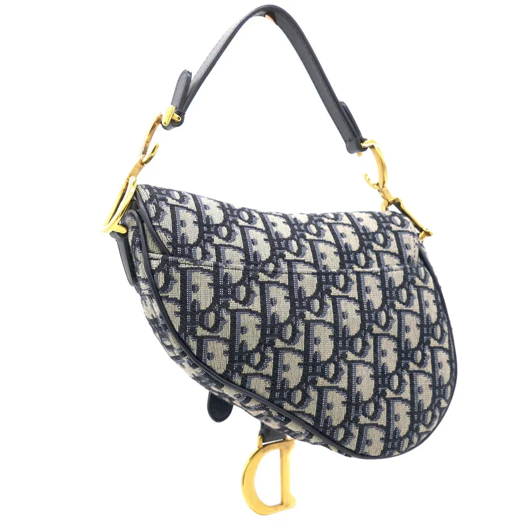 CHRISTIAN DIOR Oblique Mini Saddle Bag Blue