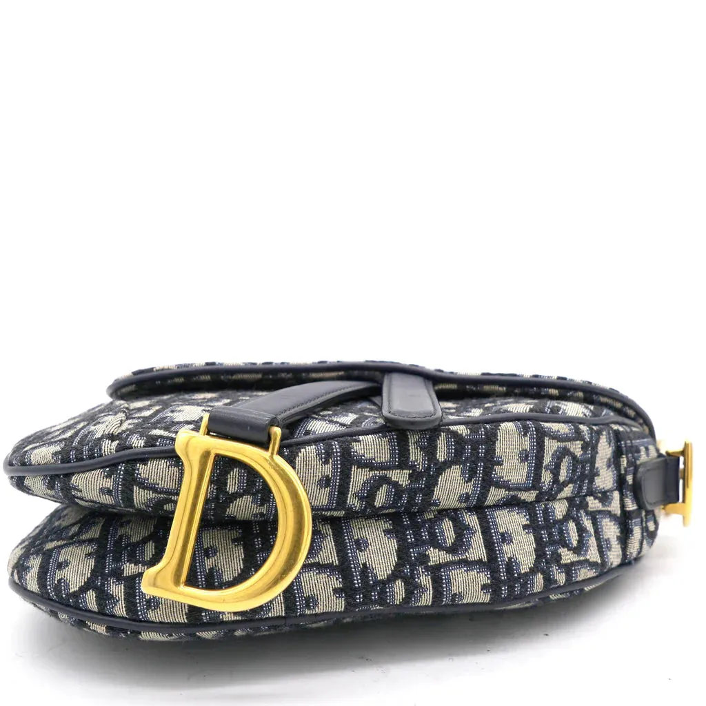 CHRISTIAN DIOR Oblique Mini Saddle Bag Blue