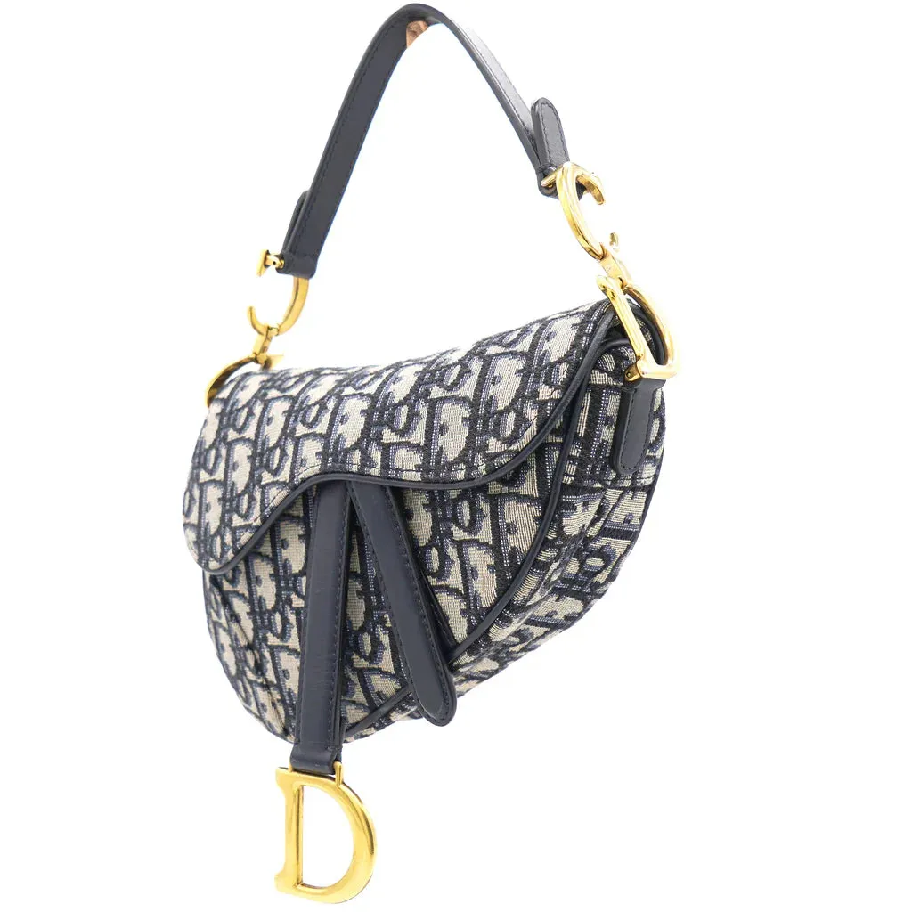 CHRISTIAN DIOR Oblique Mini Saddle Bag Blue