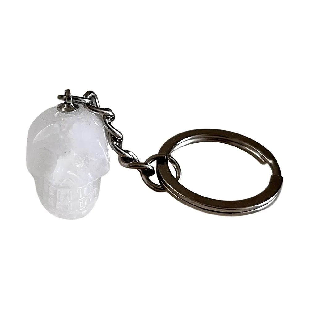 Crystal Skull Head Keychain, 2cm