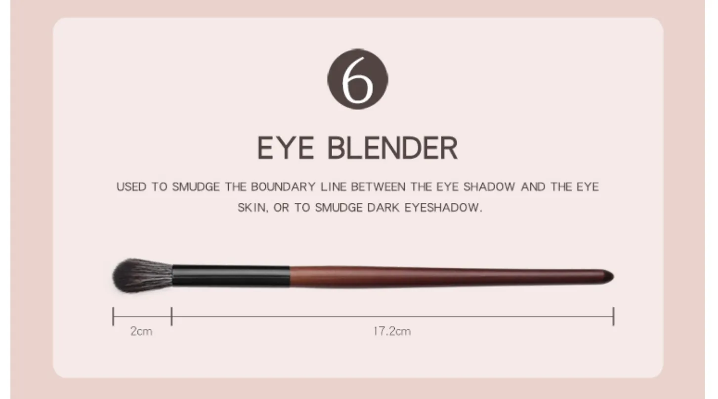 Eye Makeup Brushes Set Wooden Handle Brush Set (7 piece collection with bag)