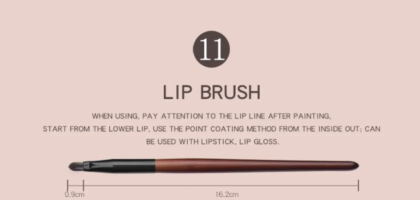Eye Makeup Brushes Set Wooden Handle Brush Set (7 piece collection with bag)