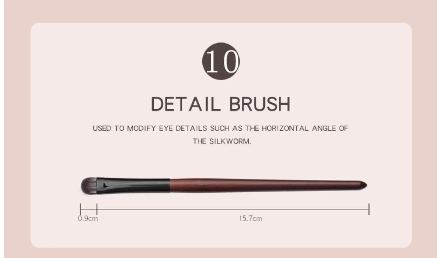 Eye Makeup Brushes Set Wooden Handle Brush Set (7 piece collection with bag)