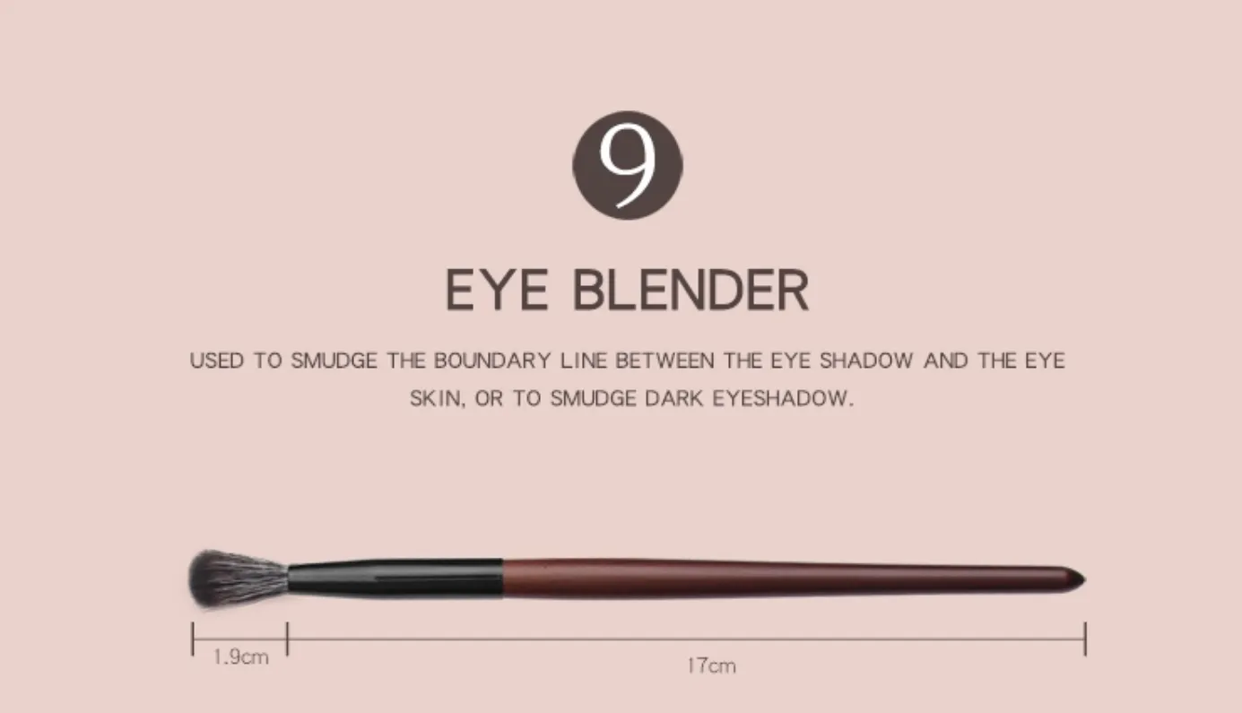 Eye Makeup Brushes Set Wooden Handle Brush Set (7 piece collection with bag)