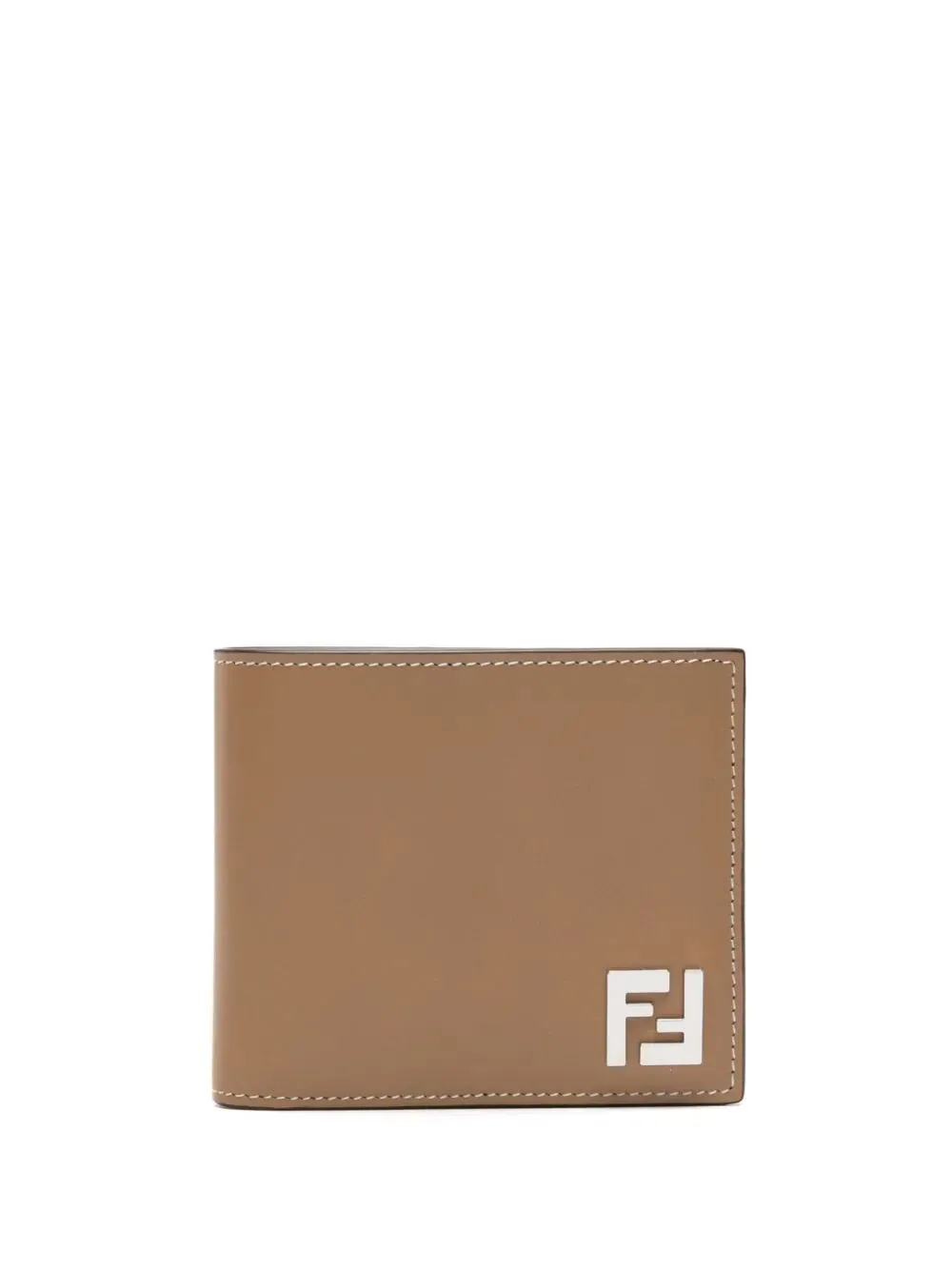 FENDI Compact Bi-Fold Wallet in Leather and Canvas - 11 x 9.5 cm