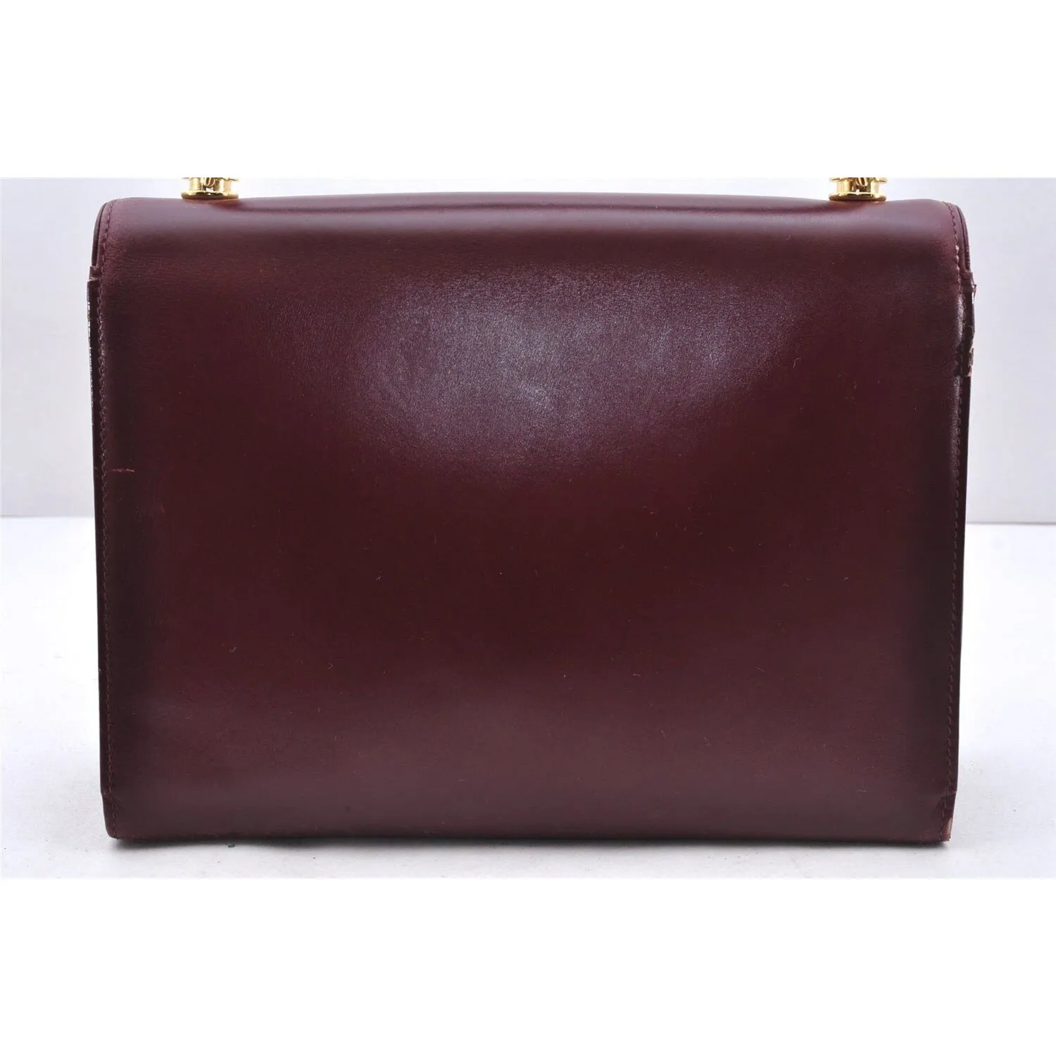Gucci burgundy top handle Kelly bag w blue lapis clasp & wallet