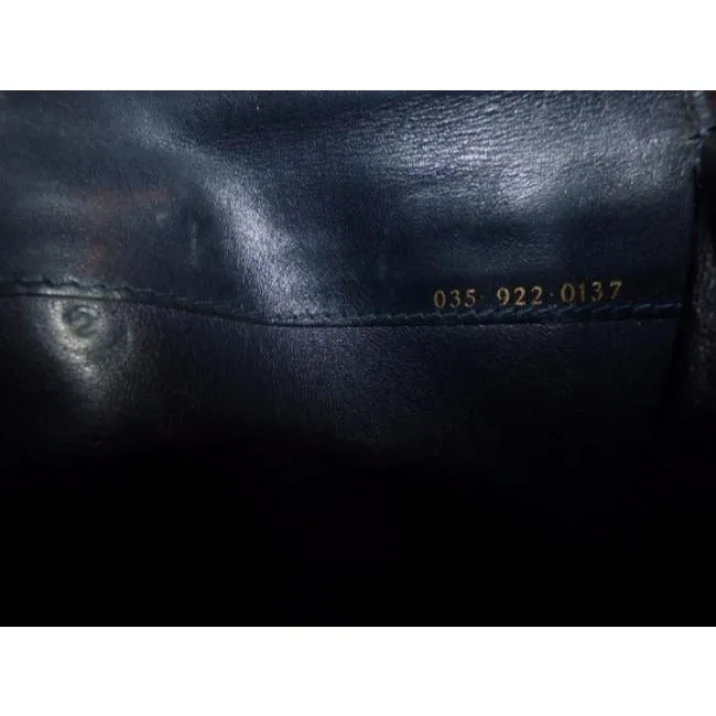 Gucci Navy Coated Canvas Leather Vintage Wallet