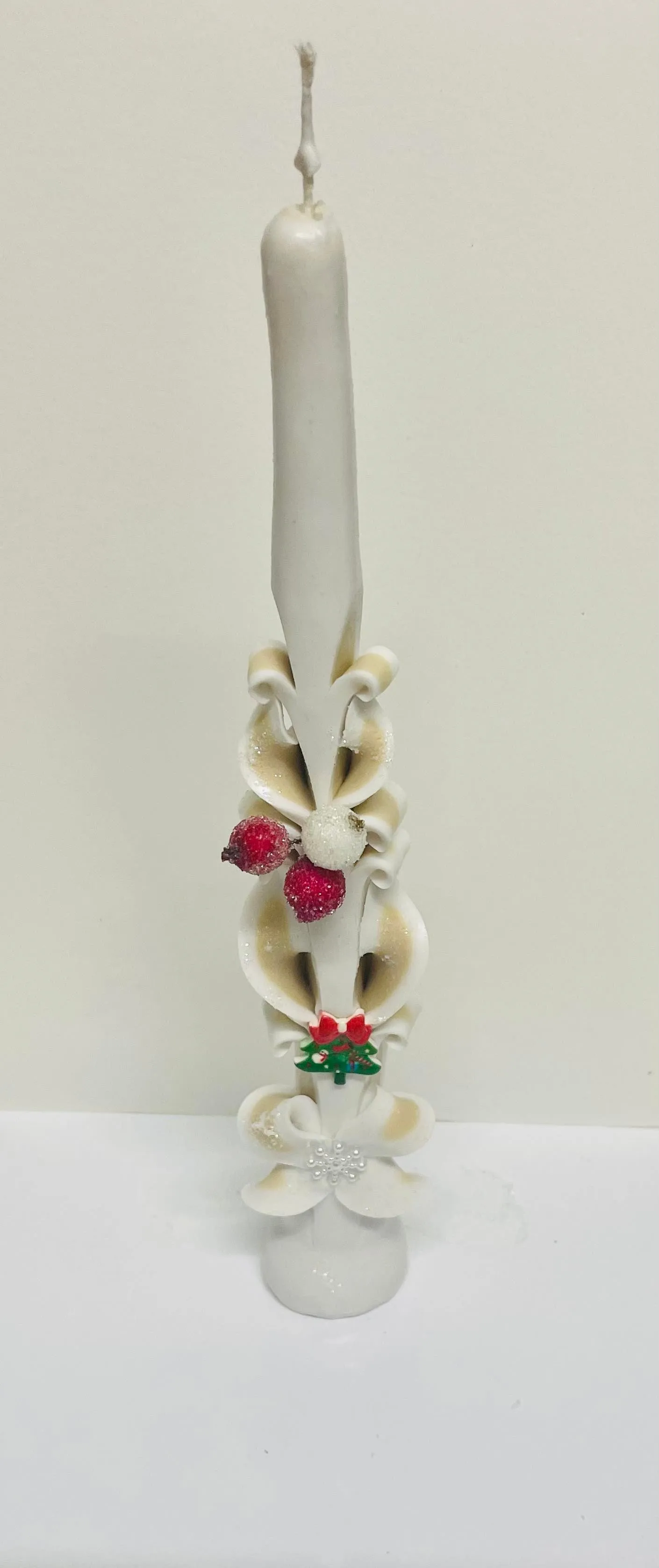 Handmade Tapper Carved Candles- Christmas Design