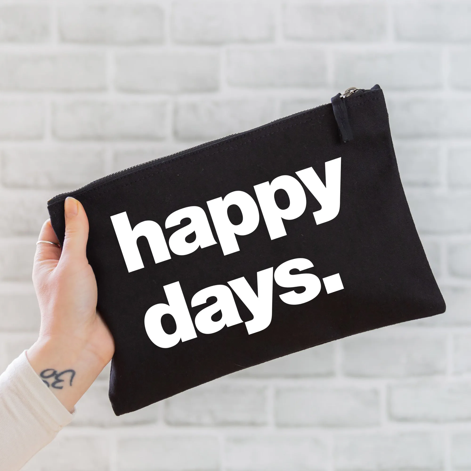 Happy Days Oversized Pouch - Black
