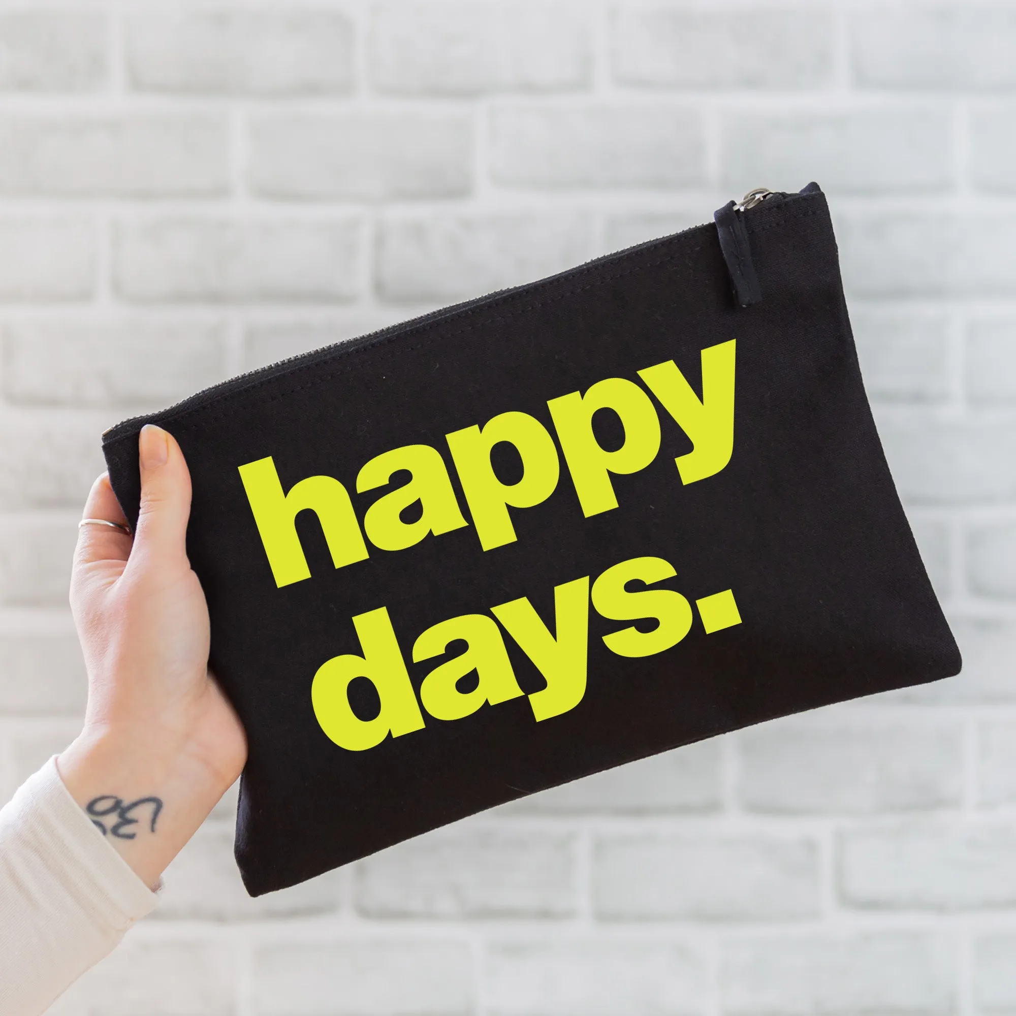 Happy Days Oversized Pouch - Black
