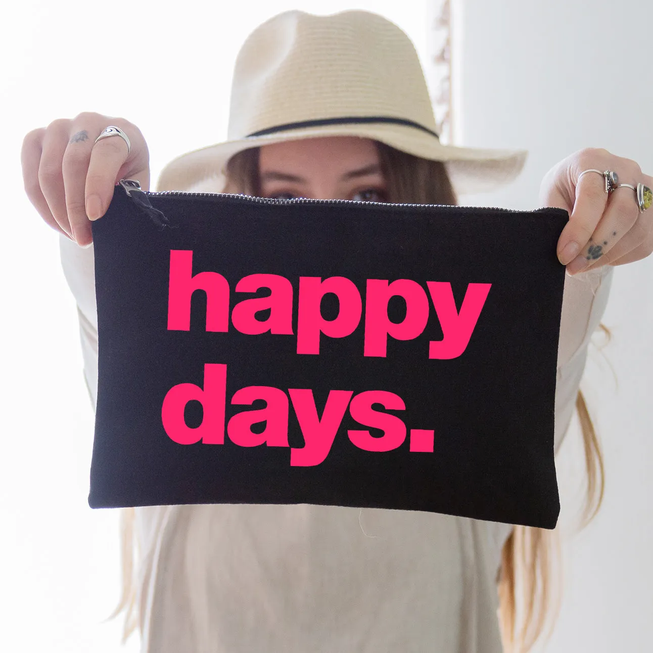 Happy Days Oversized Pouch - Black
