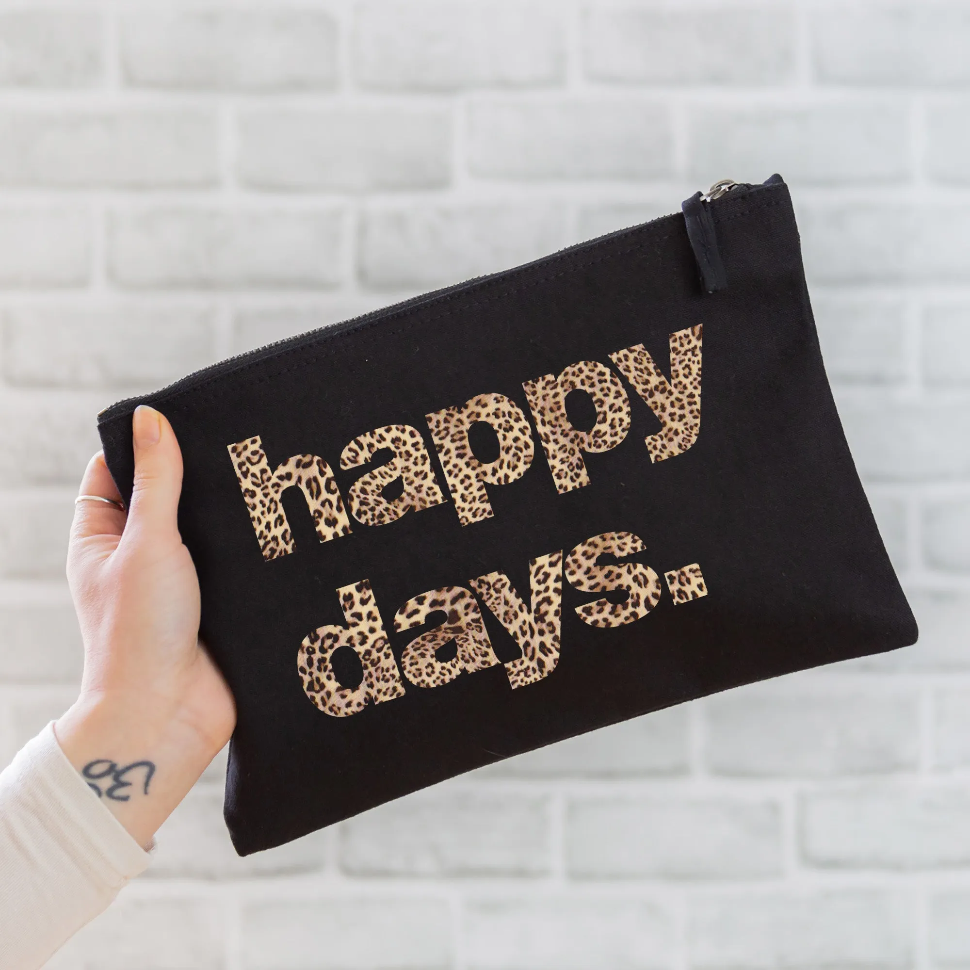 Happy Days Oversized Pouch - Black
