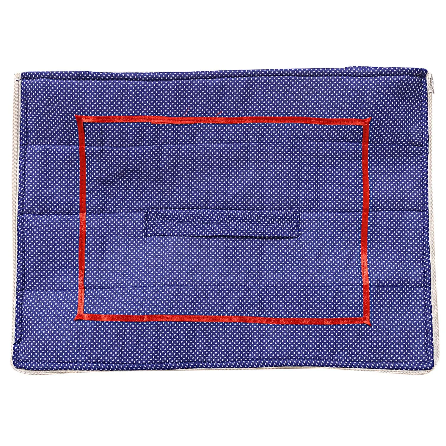 Heart Home Dot Printed Cotton Saree Cover, Clothes Organiser For Wardrobe, Storage Bag, Regular Clothes Storage Bag With Handle on Top(Blue)-HS_38_HEARTH20961