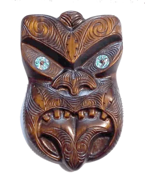 Heavily Carved Extra Large Maori Tiki Mask