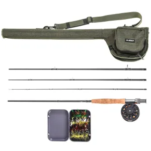 LEO 9' Fly Fishing Rod and Reel Combo Set 7/8 Fly Rods with Carry Bag 20 Flies Fishing Lures For Carp Pesca