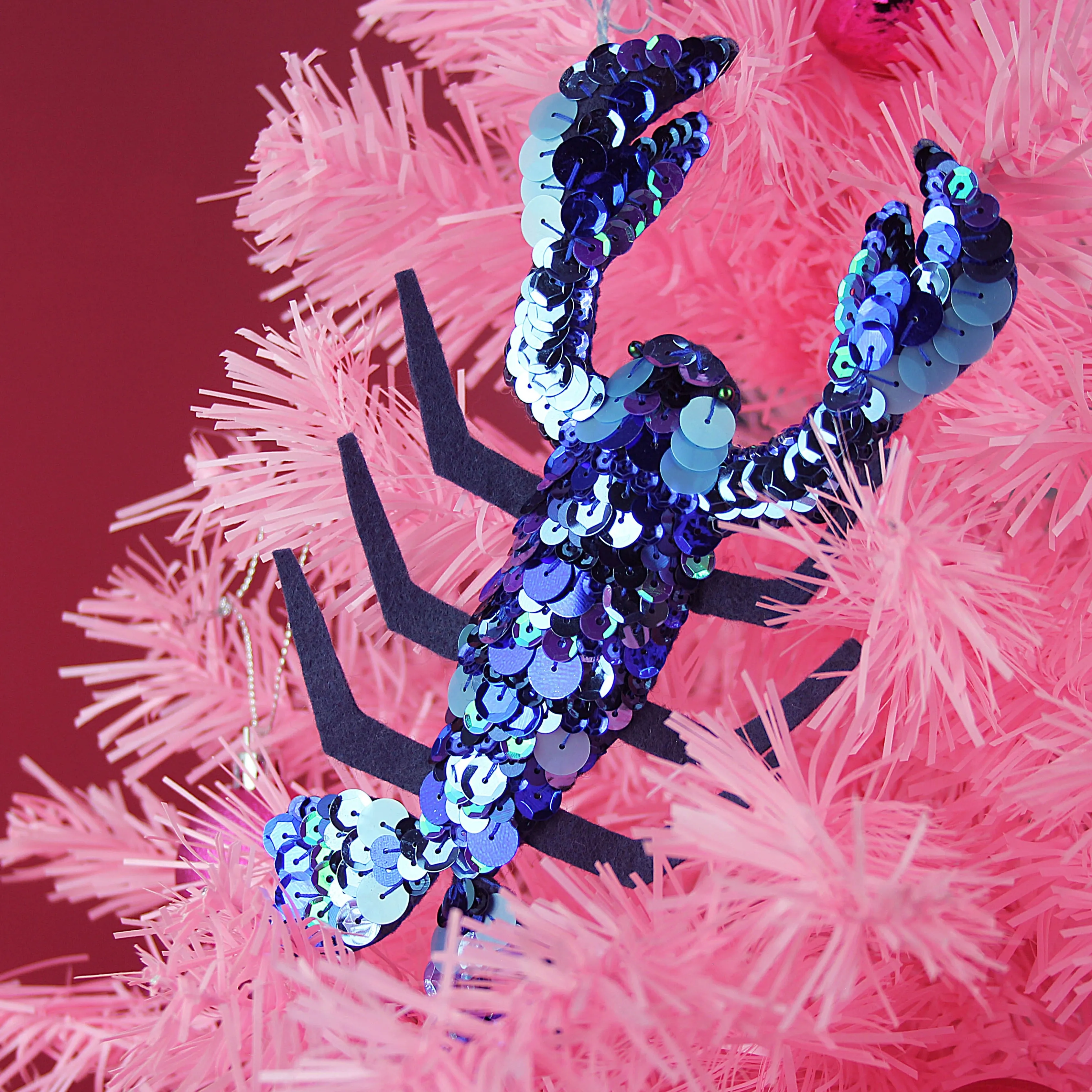 Lola The Lobster Sequin Hanging Ornament