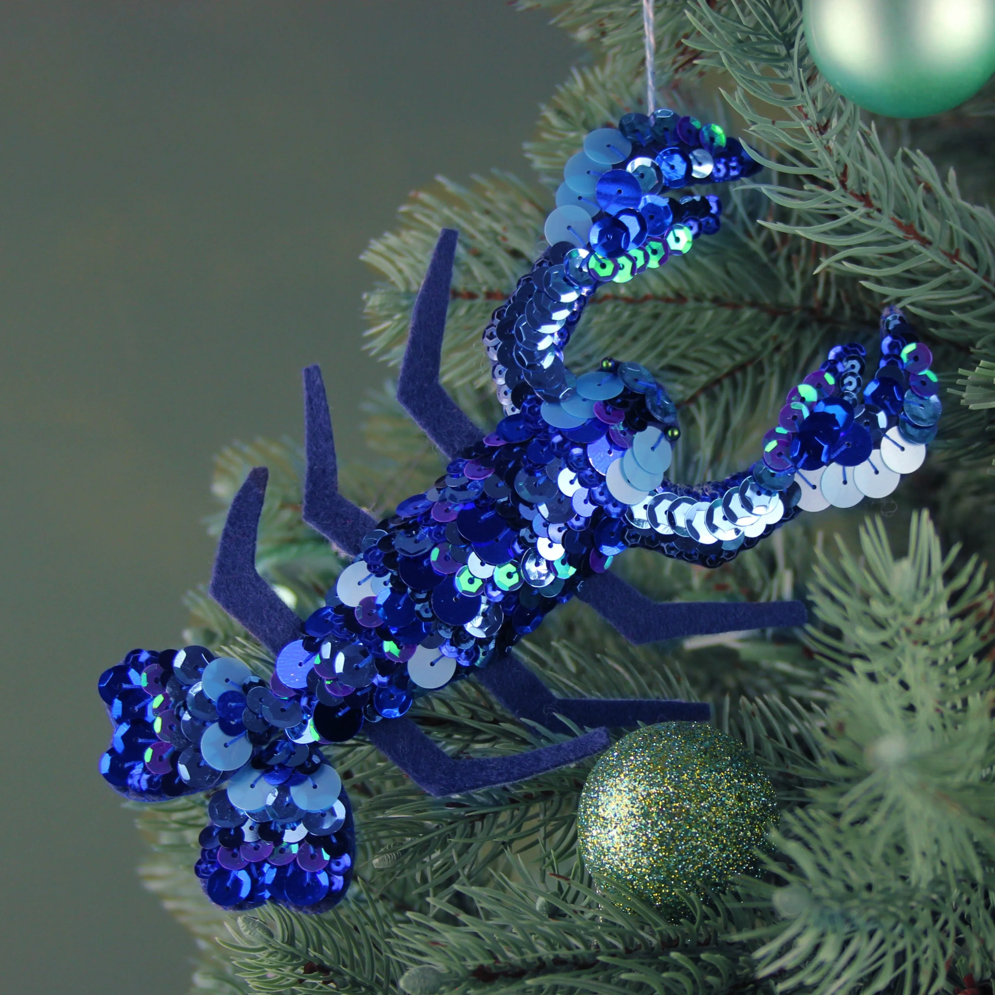 Lola The Lobster Sequin Hanging Ornament