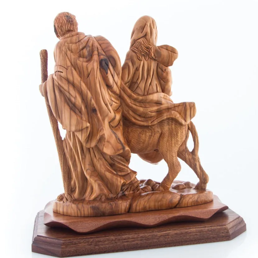 Mary and Joseph's "Journey to Bethlehem" 14.4", Carved Olive Wood Statue