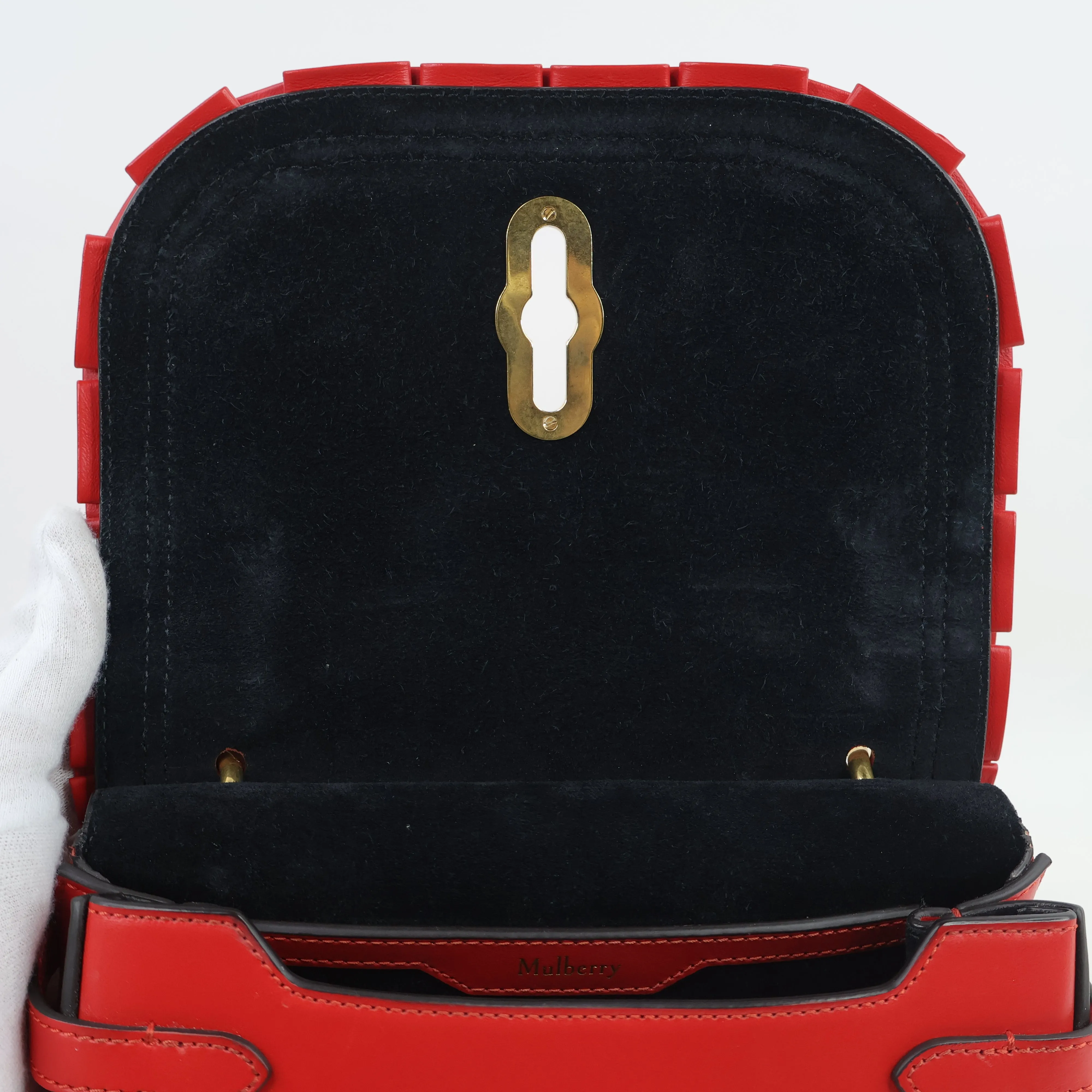 Mulberry Amberley Leather Small Saddle Bag Red