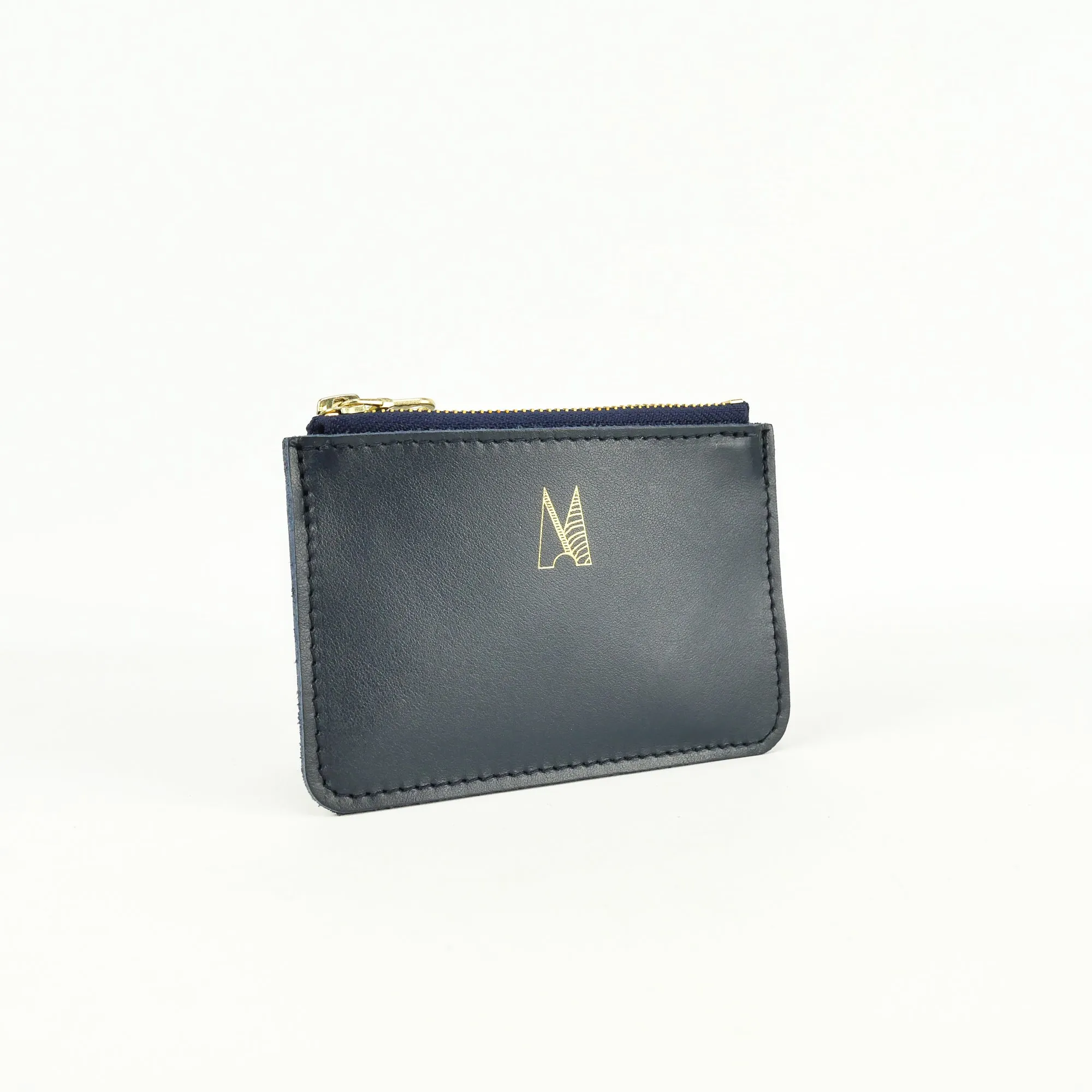Navy Leather Zip Purse - Roam