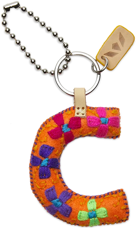 Orange Felt Alphabet Charms