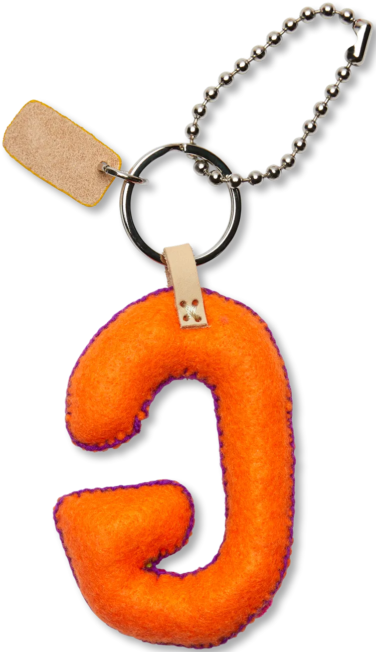 Orange Felt Alphabet Charms