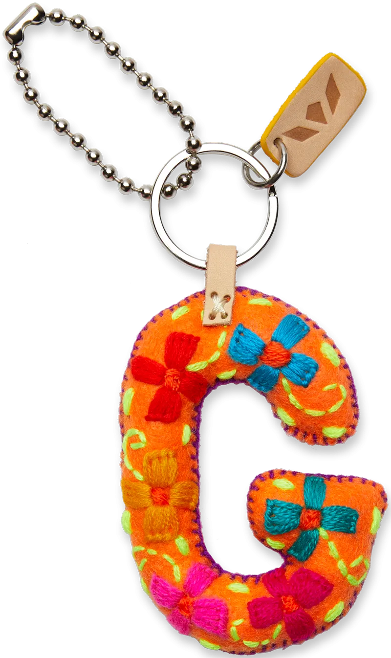 Orange Felt Alphabet Charms