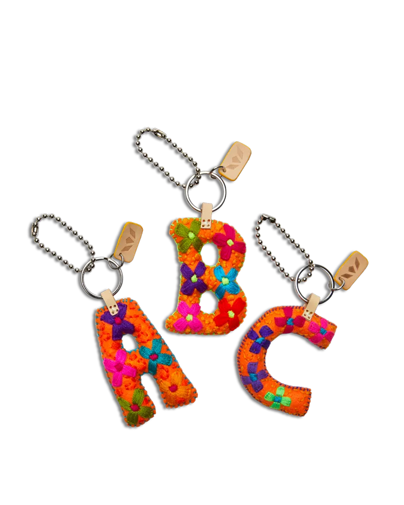 Orange Felt Alphabet Charms