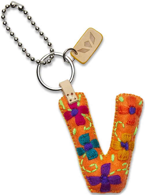 Orange Felt Alphabet Charms