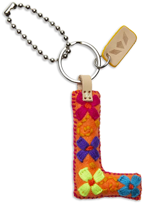 Orange Felt Alphabet Charms