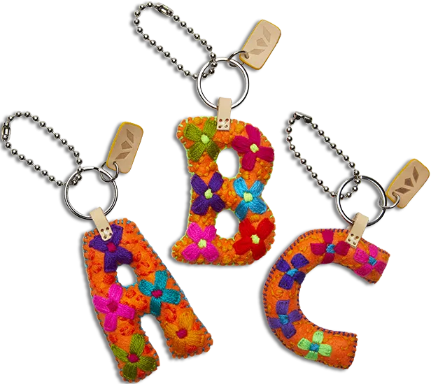 Orange Felt Alphabet Charms