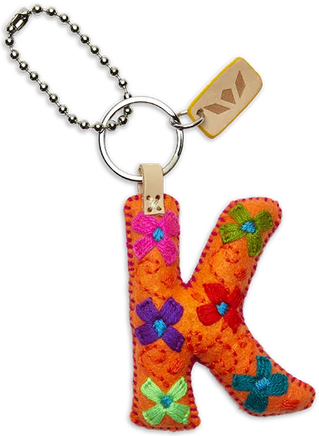 Orange Felt Alphabet Charms
