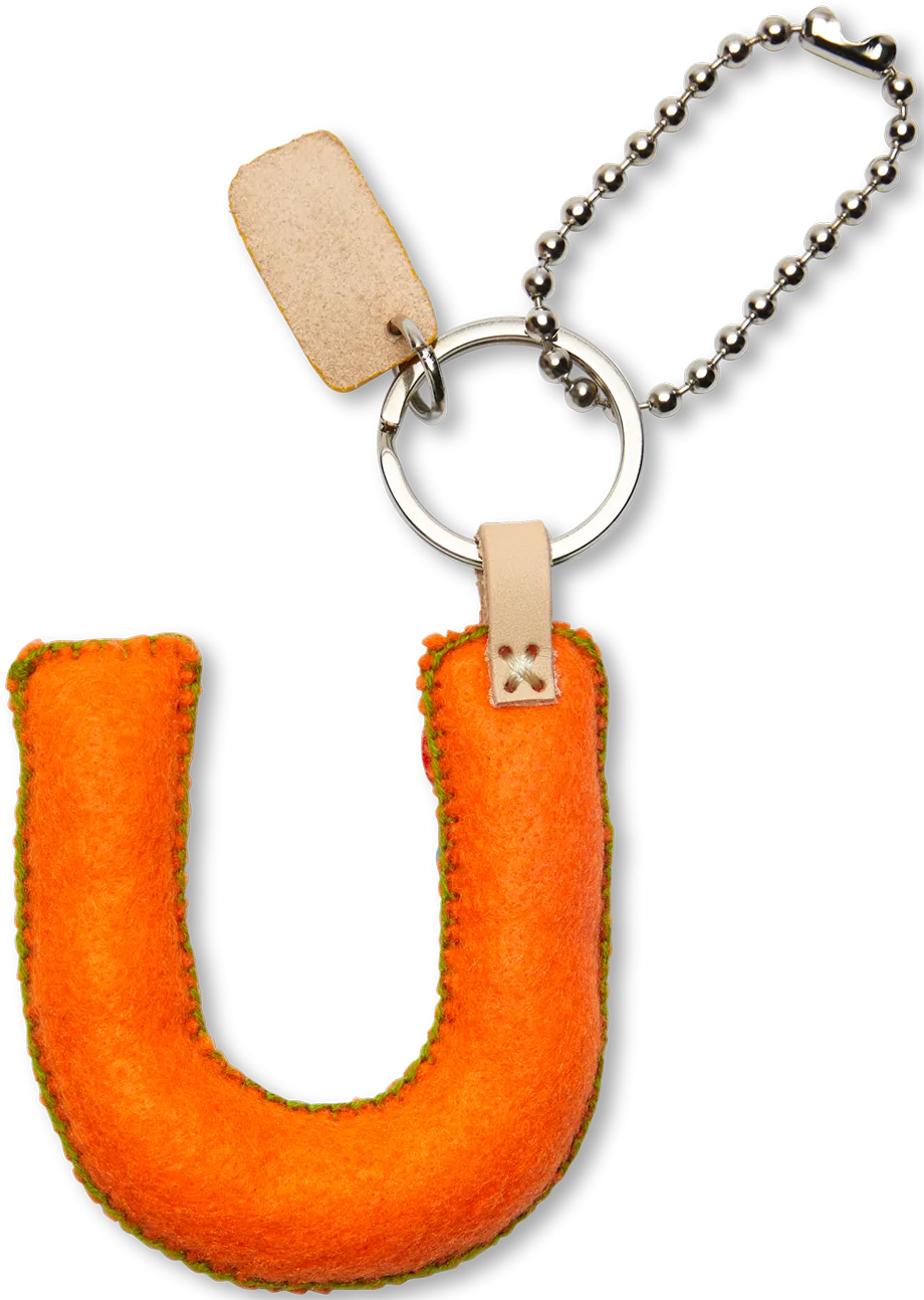 Orange Felt Alphabet Charms