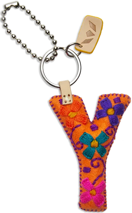 Orange Felt Alphabet Charms