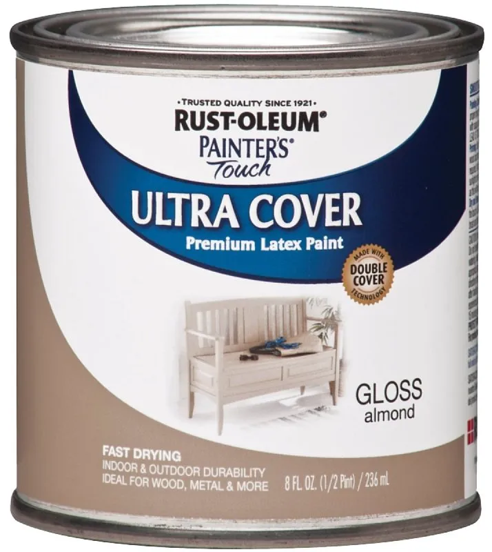 Rust-Oleum 1994730 Enamel Paint, Water, Gloss, Almond, 0.5 pt, Can, 120 sq-ft Coverage Area :1/2PT: QUANTITY: 1